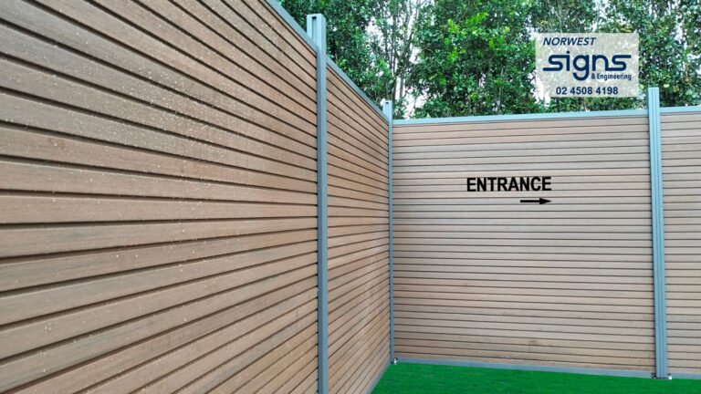 fence, fencing, feature wall, wall signage, way finding sign