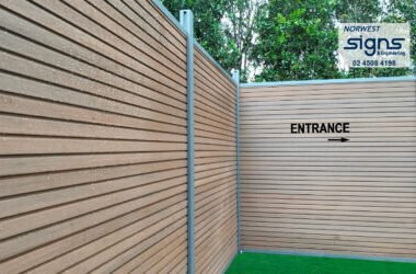 fence, fencing, feature wall, wall signage, way finding sign