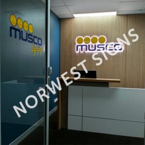 #illuminated reception sign