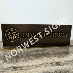 #Norwest Sign #Bronze Sign #Desk Sign